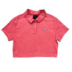 Jordan Ribbed Crop Polo Women's Large